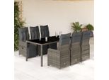 Pratico Set Di Mobili Da Giardino Set Di Mobili Da Balcone Set Bistrot Da Giardino 7 Pezzi Con Cuscini Grey Poly Rattan - Set Di Mobili Da Giardino ,Mobili Di Design 9837485 4Parcel
