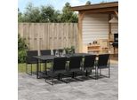 Bei Cloris Set Di Mobili Da Giardino Set Di Mobili Da Balcone 9 Pezzi Set Da Pranzo Da Giardino Nero Textilene - Set Di Mobili Da Giardino New4707892 4Parcel