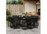 2025 Cloris Set Di Mobili Da Giardino Set Di Mobili Da Balcone Set Da Pranzo Da Giardino 9 Pezzi Con Cuscini Nero Poly Rattan - Set Di Mobili Da Giardino Sale2406958 3Parcel