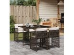 Set Di Mobili Da Giardino Semplice Set Di Mobili Da Balcone Set Da Pranzo Da Giardino 5 Pezzi Con Cuscini Marrone Poly Rattan - Set Di Mobili Da Giardino DE4941209 2Parcel