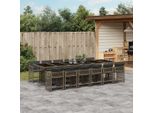 2025 Set Di Mobili Da Giardino Moderni Set Di Mobili Da Balcone Set Da Pranzo Da 13 Pezzi Con Cuscini In Poly Rattan Grigio - Set Di Mobili Da Giardino,Design 7517313 6Parcel