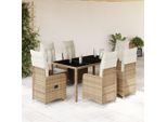 Set Di Mobili Da Giardino Durevoli Set Di Mobili Da Balcone 7 Pezzi Bistrot Da Giardino Con Cuscini Beige Poly Rattan - Set Di Mobili Da Giardino Octo1163491 4Parcel