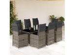 Best MöBel GartenmöBel Set BalkonmöBel-Set 9-Tlg. Garten-Bistro-Set Mit Kissen Grau Poly Rattan - GartenmöBelgarnituren Cloris Neu6353331 5Parcel