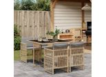 Stabli MöBel Set Di Mobili Da Giardino Set Di Mobili Da Balcone Set Da Pranzo Da Giardino 5 Pezzi Con Cuscini Beige Mix Poly Rattan - Set Di Mobili Da Giardino CC2158425 2Parcel