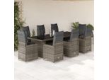 2025 Set Di Mobili Da Giardino Moderni Set Di Mobili Da Balcone 9 Pezzi Bistrot Da Giardino Con Cuscini Grigio Poly Rattan - Set Di Mobili Da Giardino,Design 4202867 6Parcel