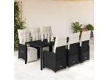 2025 Set Di Mobili Da Giardino Moderni Set Di Mobili Da Balcone Set Di 7 Pezzi Da Giardino Bistrot Con Cuscini Nero Poly Rattan - Set Di Mobili Da Giardino, Design 3598153 4Parcel