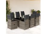 Pratico Set Di Mobili Da Giardino Set Di Mobili Da Balcone Set Da 9 Pezzi Bistrot Da Giardino Con Cuscini Grey Poly Rattan - Set Di Mobili Da Giardino ,Mobili Di Design 4276354 5Parcel