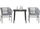Bei Cloris Set Di Mobili Da Giardino Set Di Mobili Da Balcone Set Da Pranzo Da Giardino 3 Pezzi Con Cuscini Grey Poly Rattan Vetro - Set Di Mobili Da Giardino Nuovo6080679 2Parcel