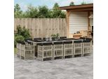Stabli MöBel Set Di Mobili Da Giardino Set Di Mobili Da Balcone Set Da Pranzo Da Giardino Da 15 Pezzi Con Cuscini In Poly Rattan Grigio Chiaro - Set Di Mobili Da Giardino CC6764382 6Parcel