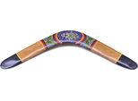Boomerang Turtle - Grande Boomerang Di 45 Cm Con Motivo Di Tartaruga In Stile Tradizionale Aborigeno
