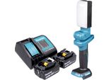 Lampada Da Lavoro A Batteria Makita Dml 816 Stx 18 V 500 Lm Led + 2 Batterie 5,0 Ah + Caricabatteria