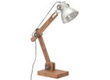 Vidaxl Lampada Da Tavolo In Stile Industriale Argento Rotonda 58X18X90 Cm E27