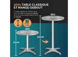 Casaria Set Di 2 Tavoli Da Bar Pieghevole Regolabile 70Cm / 115Cm Alluminio Rotondo Ø 60Cm Tavolo Giardino Bistrot