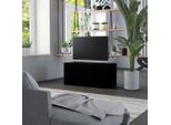 The Living Store Mobile Tv Nero 80X34X36 Cm Materiale Legno