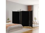 Vidaxl Paravento 4 Pezzi Nero 346X180 Cm In Tessuto - Divisorio Per Ambienti - Paravento - Divisorio Per Ambienti - Parete Divisoria