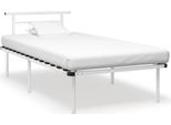 The Living Store Struttura Letto In Metallo Bianco 100X200 Cm