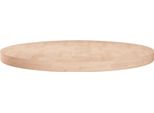 The Living Store Piano Del Tavolo Rotondo Ø60X4 Cm Rovere Massiccio Non Trattato