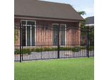 The Living Store Cancello Di Recinzione Con Punte Di Lancia Nero 406X223 Cm In Acciaio