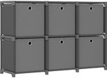 Vidaxl Scaffale A Cubo Con 6 Scatole Grigio 103X30X72,5 Cm Tessuto - Scaffale - Scaffali - Scaffali Portaoggetti - Scaffali Portaoggetti - Scaffali Portaoggetti