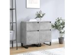 The Living Store Credenze 2 Pz. Grigio Cemento 40X35X70 Cm Materiale A Base Di Legno