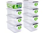 Deuba® 8X Contenitore Trasparente 2L Con Coperchio Bpa Free Scatole Impilabili Scatola Organizer Cucina Congelatore Contenitori Plastica Box Frigo