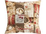 Cuscino Ema - 45X45 Cm - Marrone,Rosso