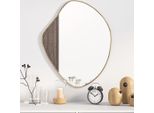 The Living Store Specchio Da Parete Golden 60X50 Cm