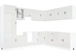 Vidaxl Set Di Armadietti Da Cucina Da 14 Pezzi Porto In Materiale Ligneo Bianco Lucido