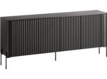 Dmora Credenza Anadia 39.6X190X80H Cm Nero, 4 Ripiani 8 Vani