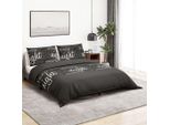 Pratico Set Di Biancheria Da Letto Nero 260X240 Cm In Cotone - Biancheria Da Letto ,Arredamento Di Design 6261664 1Pacco