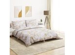 Stabli MöBel Set Di Biancheria Da Letto Bianca E Marrone 240X220 Cm In Cotone - Biancheria Da Letto CC1150514 1Pacco