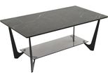 Couchtisch Paroli, Schwarz (Schwarz, Schwarz, Schwarz Marmorisiert), B:110Cm H:42Cm T:60Cm, Tische, Couchtisch