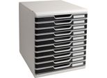 Exacompta Cassettiera Modulo A4, 10 Cassetti, Nero