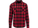 Build Your Brand BY031 | Camicia Di Flanella A Quadri - Camicia Da Boscaiolo - Colore: Nero/Rosso - Taglia: M