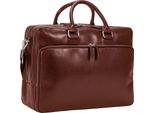 Leonhard Heyden Pelle Borsa Da Ufficio Con Scomparto Per Laptop Cambridge Zipped Briefcase 3 Compartments Cognac Marrone
