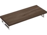 Doporro Mensola Sospesa Porta Lavabo 45X120 Cm In Legno Marrone, Consolle Da Parete Per Lavabo Da Appoggio, Mobile Da Bagno Con Staffe Platte01
