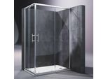 Sonni Cabina Doccia Angolare 120X80Cm Porta Scorrevole Doccia Angolare 185Cm Doppia Porta Doccia Esg Vetro Doccia