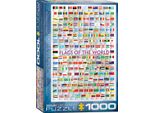 Puzzle Da 1000 Pezzi - Puzzle - Bandiere Del Mondo + Cornice In Alluminio Per Puzzle Da 1000 Pezzi