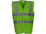 Yoko HVW100P | Gilet Fluo 2 Band+Brace - Gilet Di Sicurezza - Riflettente 3M - Colore: Lime - Taglia: 3XL