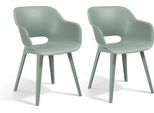 Poltrona Da Giardino Keter Akola, Verde Vintage, Set Di 2, Plastica, Resistente Alle Intemperie