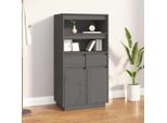 Maison Exclusive - Credenza Alta Grigia 60X40X116,5 Cm In Legno Massello Di Pino