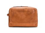 Farmhood Pelle Borsa Da Toilette Memphis Toiletry Bag Cognac Terracotta