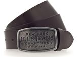 H.I.S Pelle Cintura 40Mm Leather Belt W110 Dark Brown Marrone Scuro