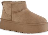 Van Hill Donna Stivali Con Plateau Foderati Di Caldo Scarpe Stivaletti 840485, Colore: Khaki, Taglia: 41