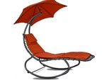 Linder Exclusiv Lettino Da Giardino Con Parasole Rosso