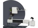 Parete Attrezzata Rtv Scaffali Bassi Mobile Porta Tv Set Legno Moderno Bianco