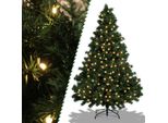 Yakimz Albero Di Natale Aghi Di Pino Con Supporto Floccaggio Esterno 210Cm Con Led Bianco Caldo