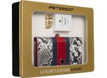 Peterson | Set Regalo: Portafoglio, In Pelle, Per Donna E Velvet Eau De Parfum, Rosso, 15,5X9 Cm