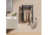 Emke Scaldasalviette Elettrico 75X50Cm 300W Antracite Curvo Radiatore Da Bagno Classico Elettrico Resistenza Termica Termostato Scaldasalviette