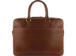 Bugatti Pelle Cartella Laptop Bag Con Scomparto Per Laptop Briefcase Cognac Marrone